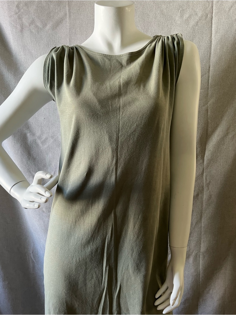 RW&CO Sleeveless Sage Jersey Cotton Midi Dress